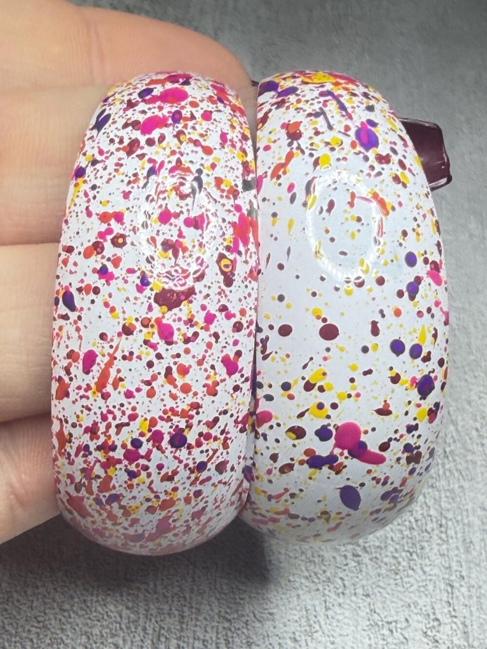 1980s Splatter Paint Hoop Earrings New Old Stock